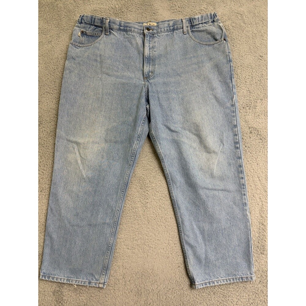 L.L. Bean Mens Size 44x29 Comfort Waist Jeans Blue Medium Wash Heavyweight Denim